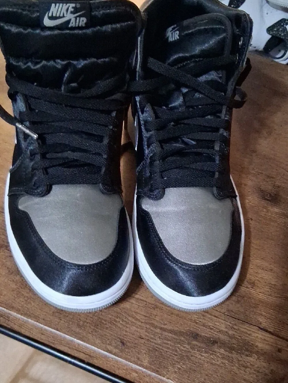 Jordan Men’s High-Top Sneakers in Black & Silver